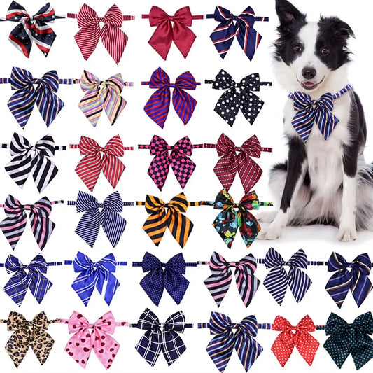 25/50/100Pcs Bulk Dog Bow Ties Adjustable Small Dog Bowties Cat Dog Neckties Dog Accessories Pet Grooming Supplies