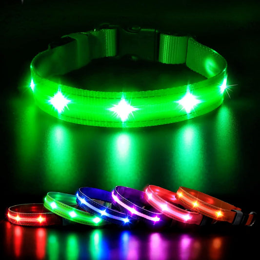 Led Dog Collar, Rechargeable Water-Resistant Night Safety Collar