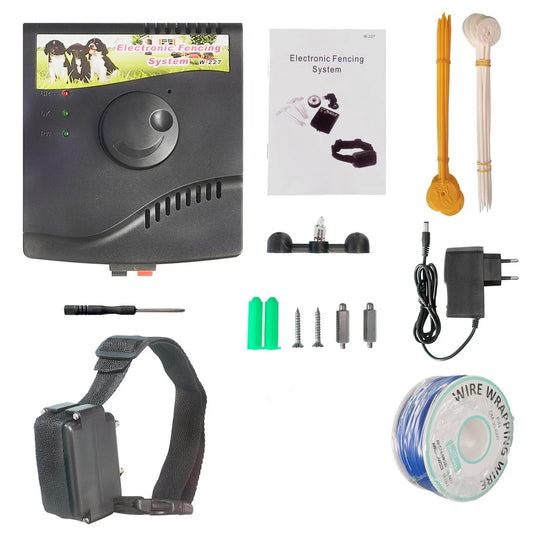 W-227 Electric Dog Fence Rechargeable Dog Fencing Collar Pet Fence System Containment Dog Training Collar for Pets Dog Supplies